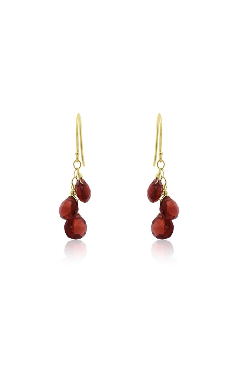 The Lovery Fine Jewelry Garnet Bead Dangle Earrings, Alternate, color, Garnet