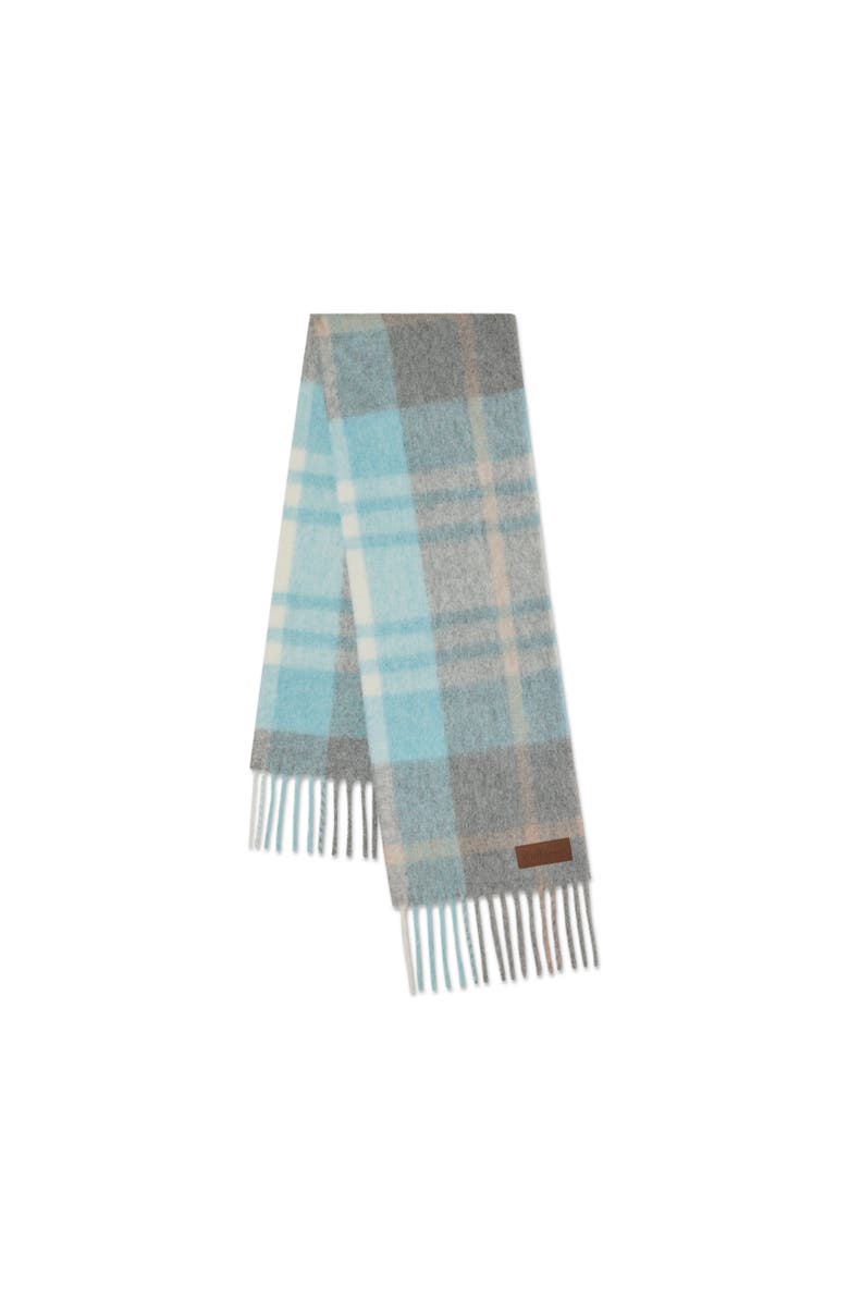 Mulberry Oversized Check Textured Scarf, Main, color, Grey-Light Blue