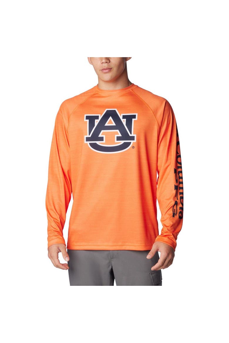 Men's Columbia  Orange Auburn Tigers PFG Terminal Tackle Omni-Shade Raglan Long Sleeve T-Shirt, Main, color, Orange