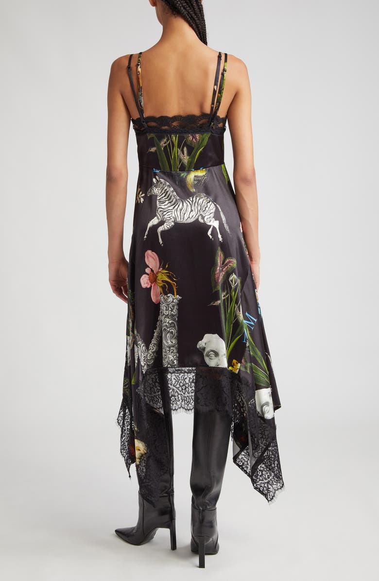 MONSE Floral Print Lace Trim Handkerchief Hem Silk Satin Dress | Nordstrom MONSE Floral Print Lace Trim Handkerchief Hem Silk Satin Dress | Nordstrom