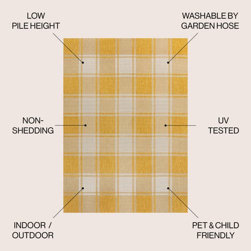 Jonathan Y Sabine Traditional Farmhouse Bold Gingham Indoor/outdoor Area Rug In Yellow/cream