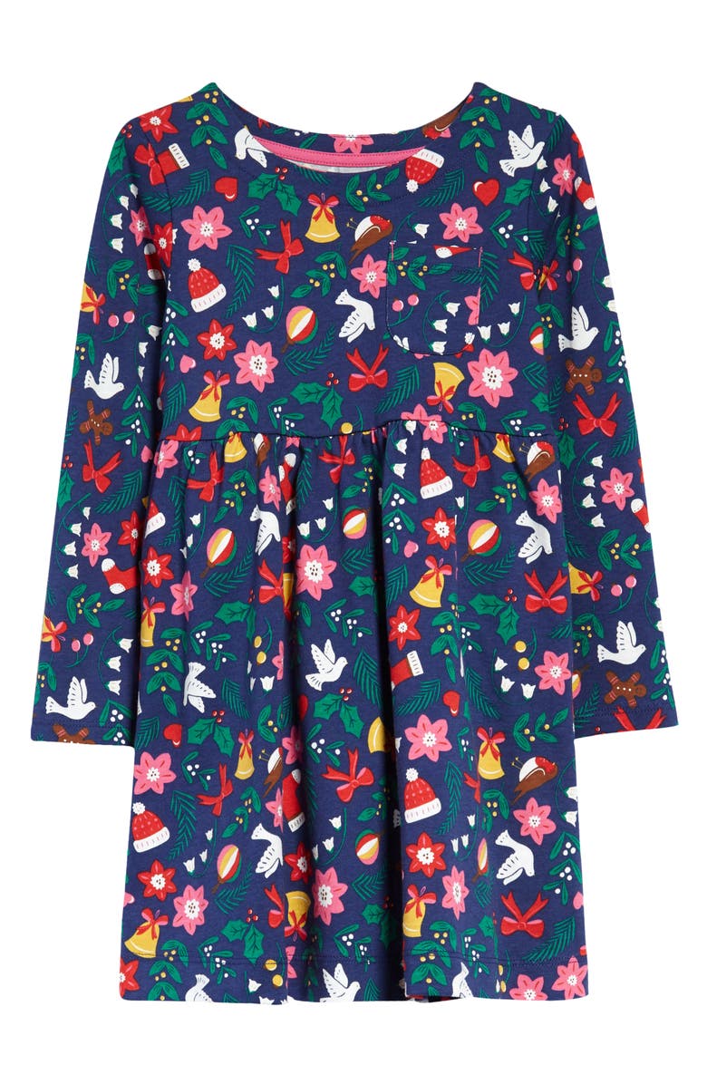 Mini Boden Kids' Fun Print Long Sleeve Dress, Main, color,