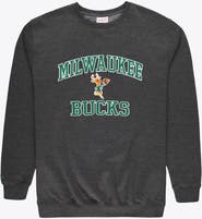 Mitchell & Ness Men's Mitchell & Ness Heather Charcoal Milwaukee Bucks Hardwood Classics Big & Tall Crewneck Sweatshirt