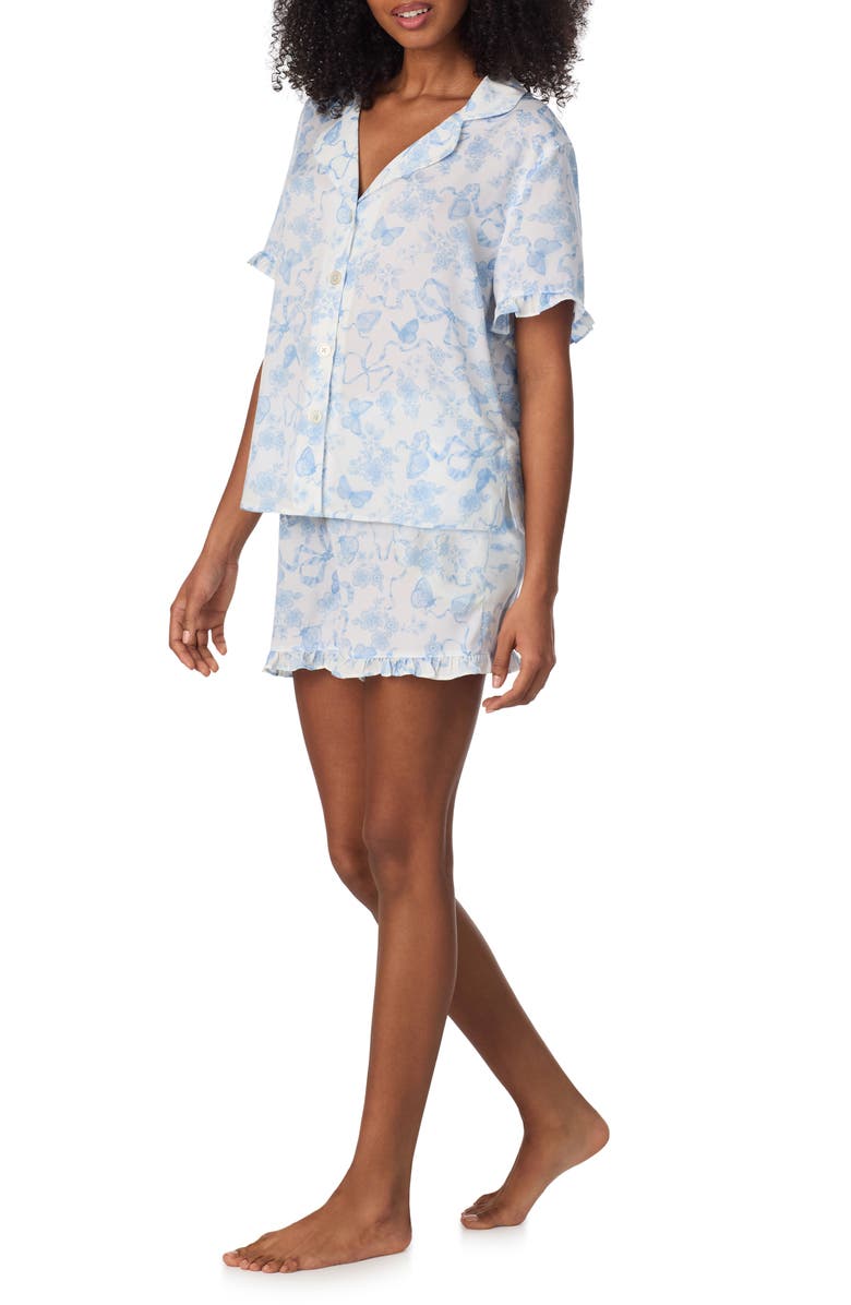 Room Service Pjs Print Ruffle Trim Short Pajamas, Alternate, color,