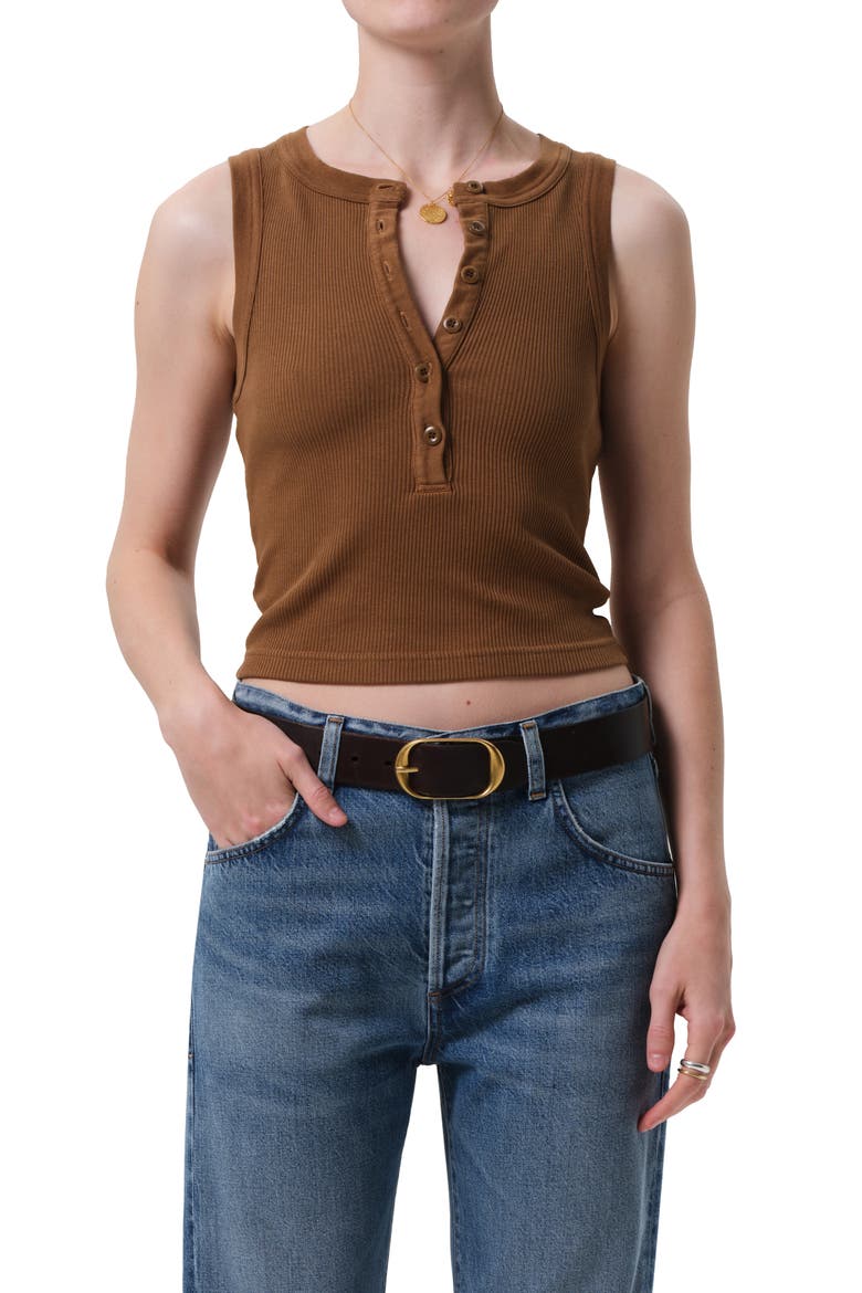 Caralyn Rib Henley Tank, Main, color, MANUKA
