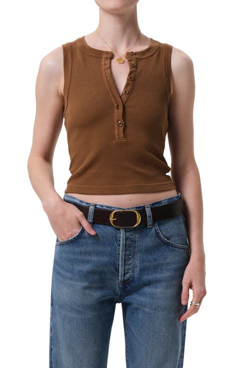 Caralyn Rib Henley Tank