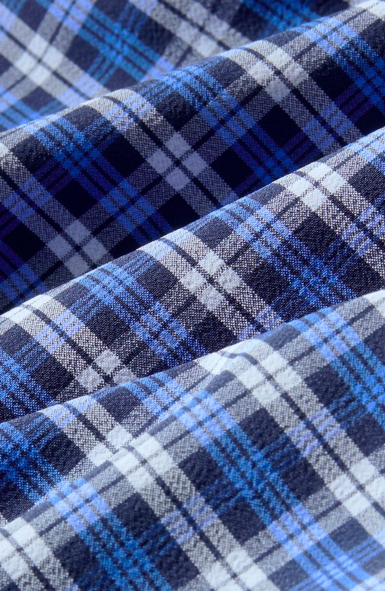 Mizzen+Main Leeward Trim Fit Navy Plaid No Tuck Button-Up Shirt, Alternate, color, Cobalt Cayden Plaid