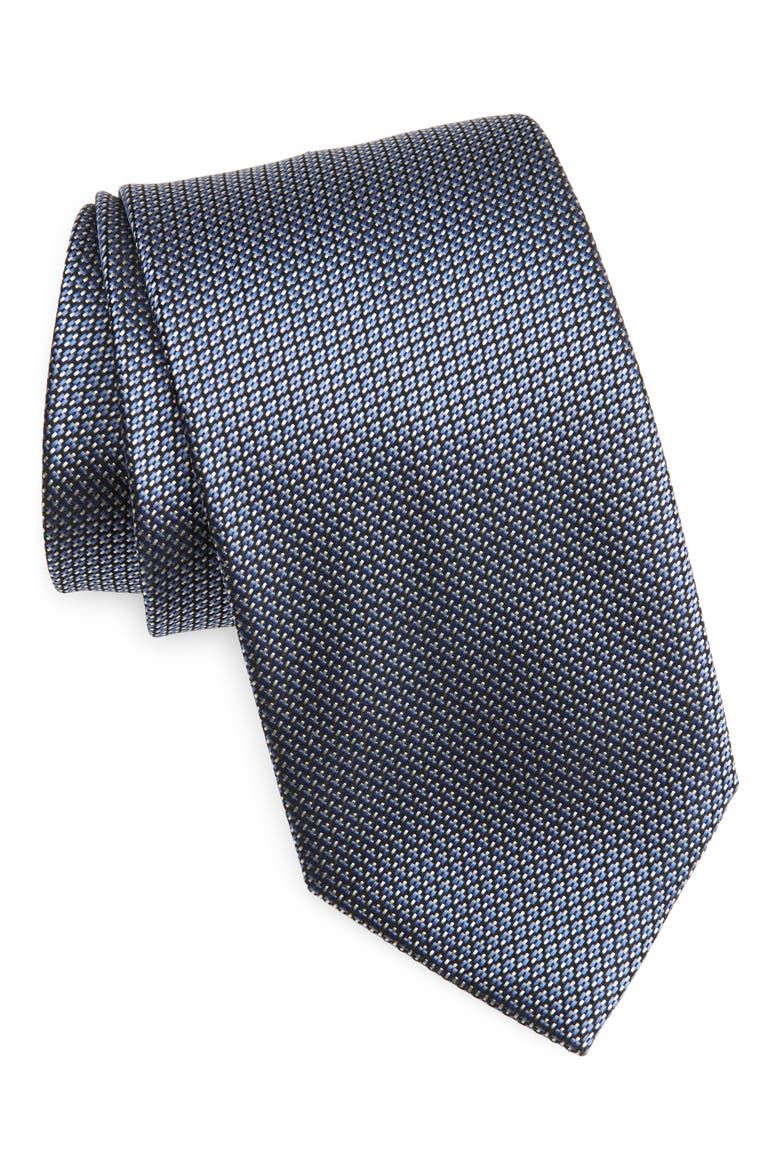 Micropattern Jacquard Silk Tie, Main, color, GV775 PURPLE BLUE