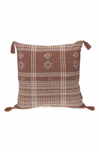 Tassel Trim Square Accent Pillow