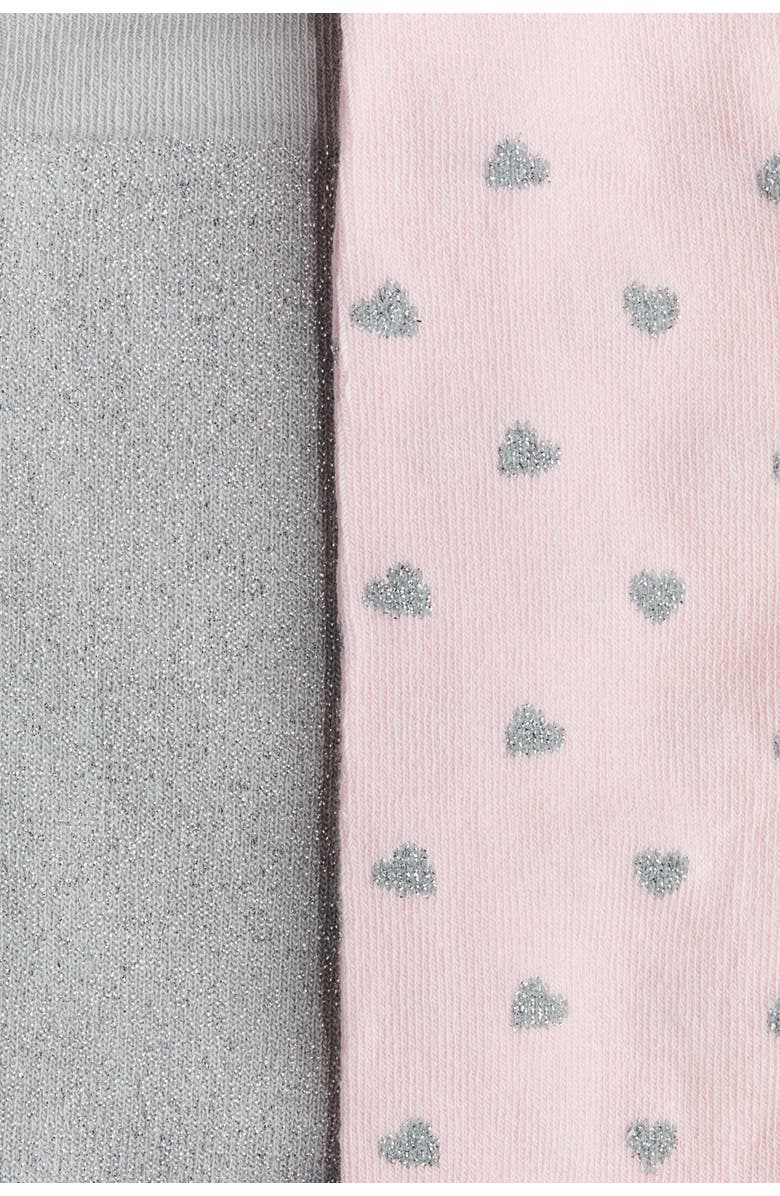 H&M 2-pack Fine-knit Tights, Alternate, color, Light Gray/Glittery