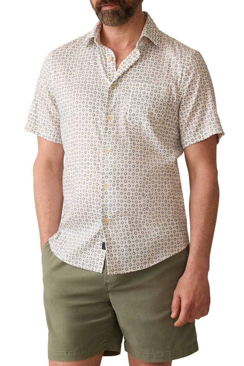 Movement Monterrey Short Sleeve Button-Up Shirt, Main, color, STONY BEACH DIAMOND