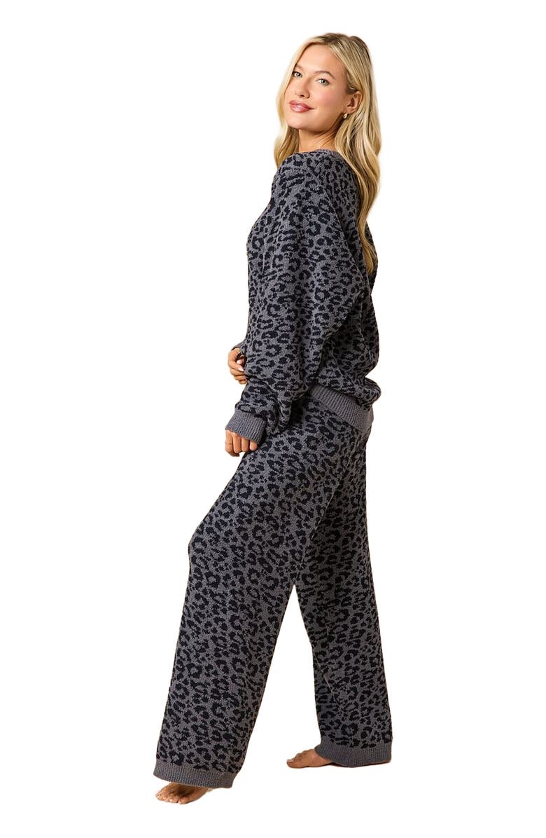 Softies Marshmallow Leopard Crew Neck Lounge Set, Alternate, color, Wild Grey