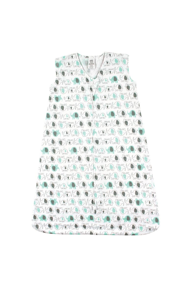Sleeveless Jersey Cotton Sleeping Bag, Sack, Blanket, Main, color, Mint Elephants Jersey