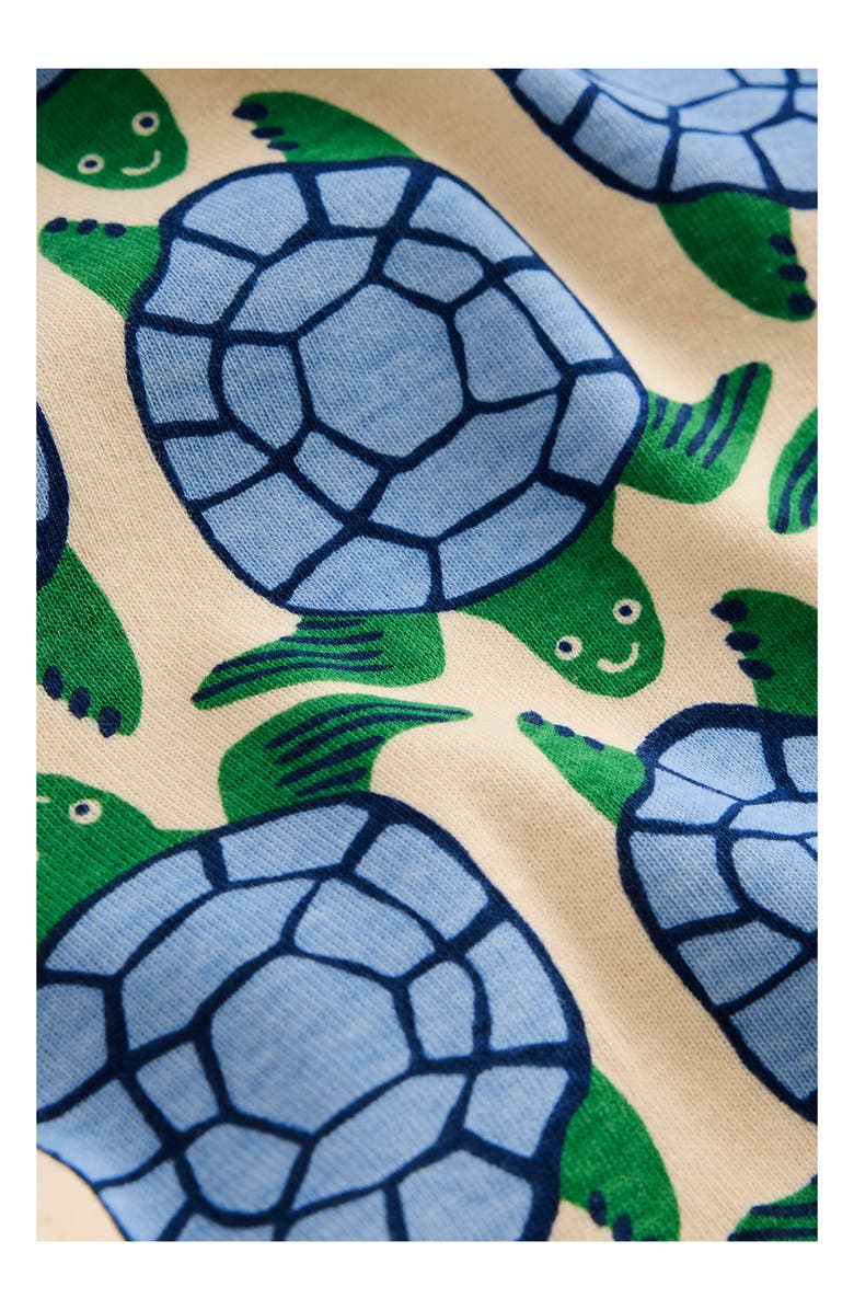 Mini Boden Kids' Print Fitted Two-Piece Cotton Pajamas, Alternate, color, Turtles