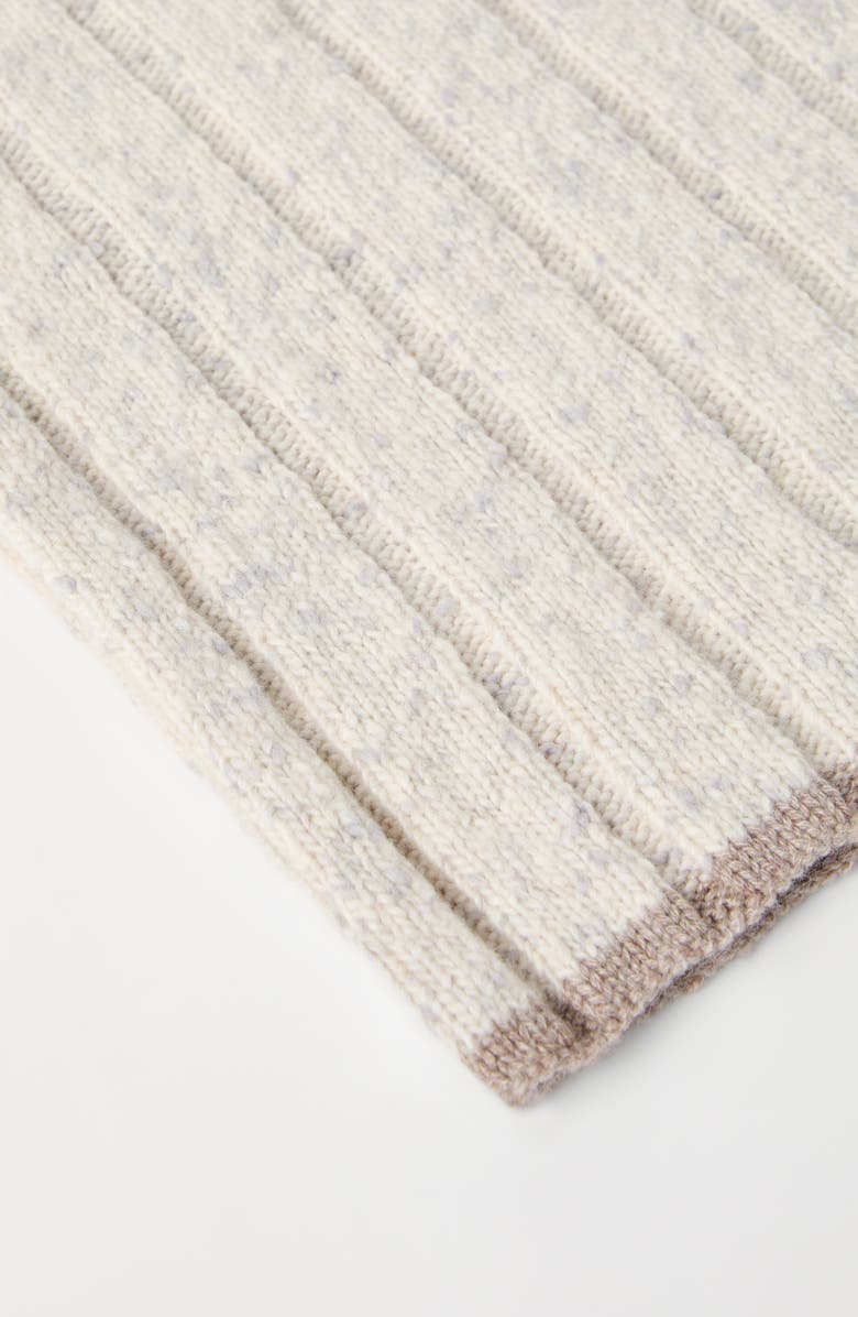 Brunello Cucinelli Cashmere knit scarf, Alternate, color, Pearl