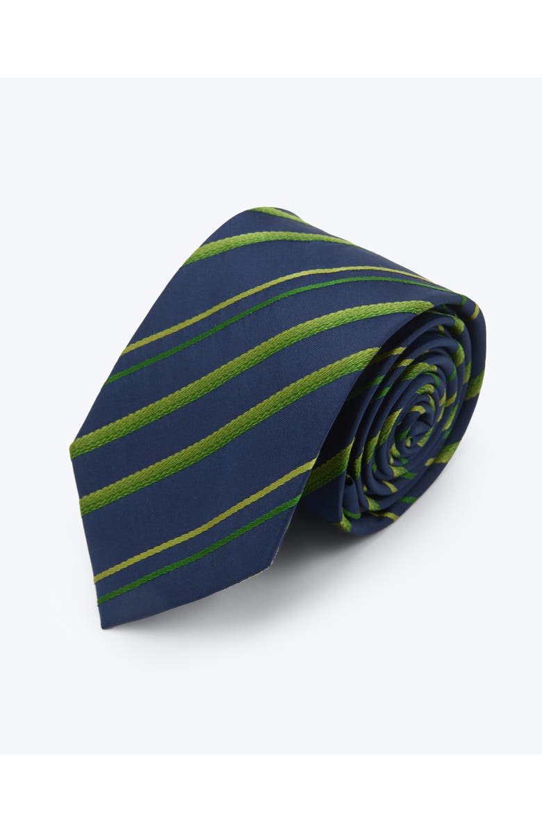 Knottery & Co Diagonal Striped Silk Jacquard Tie, Main, color, Navy