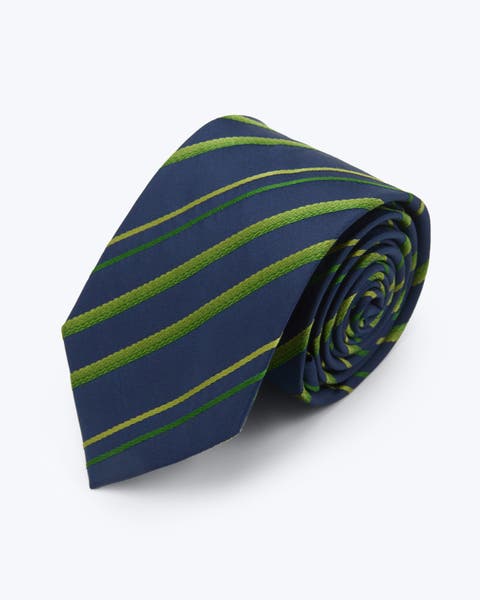 Diagonal Striped Silk Jacquard Tie