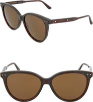 Bottega Veneta Core 55mm Oval Cat Eye Sunglasses
