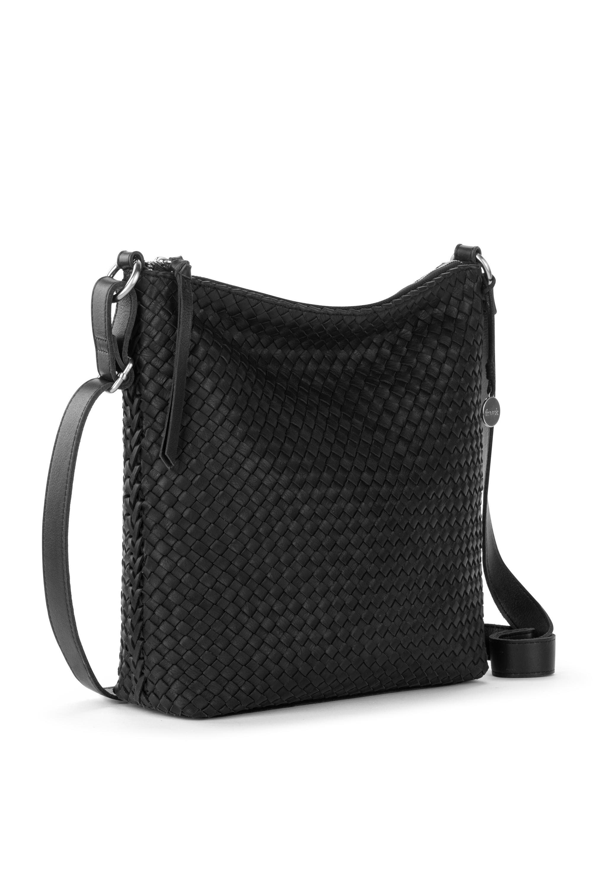 The Sak Lucia Crossbody Leather Bag, Alternate, color, Woven Black