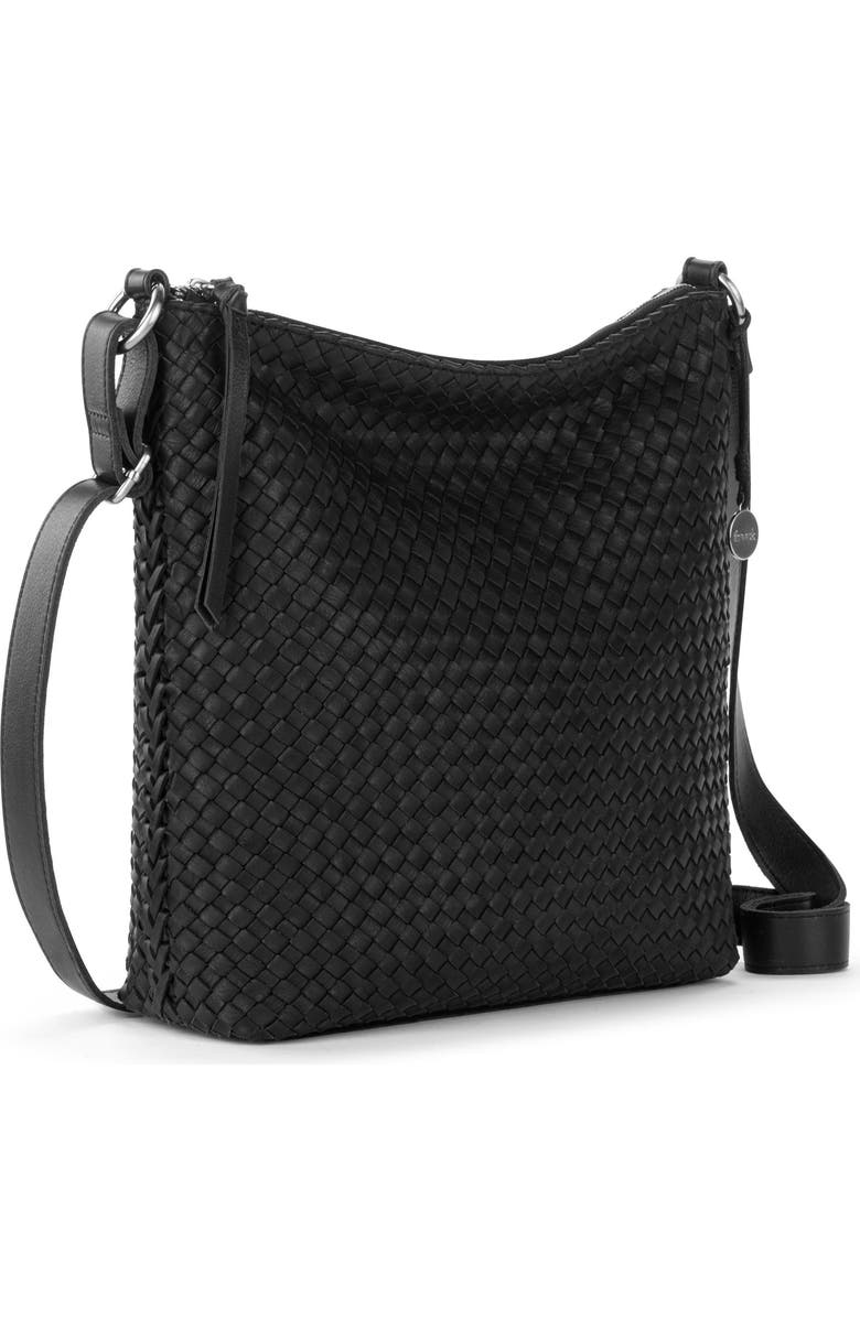 The Sak Lucia Crossbody Leather Bag, Alternate, color, Woven Black