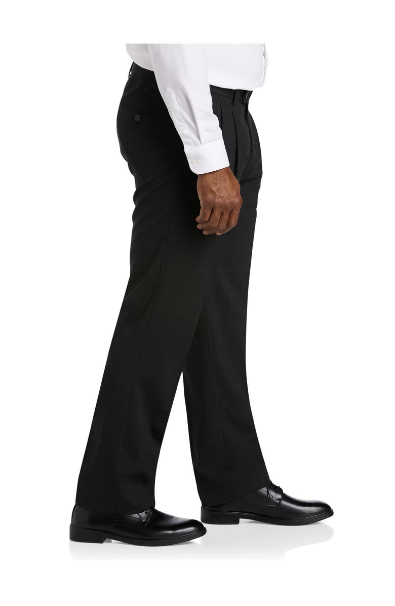 Oak Hill by DXL Perfect Fit Waist-Relaxer Pleated Suit Pants, Alternate, color, Charcoal