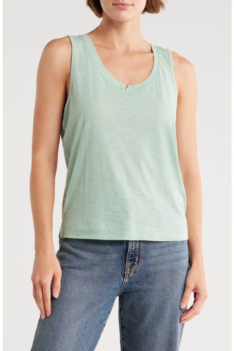 Notched Scoop Neck Tank Top, Main, color, MARBLE