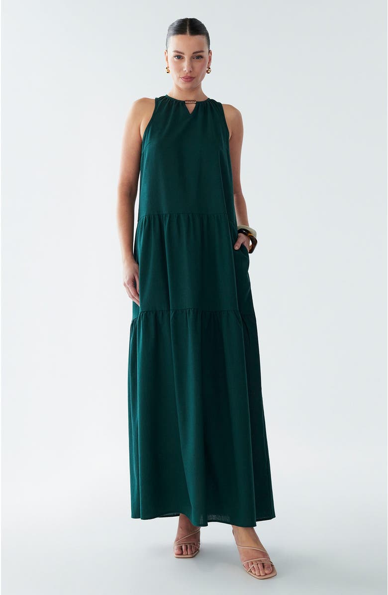 BWLDR Rain Maxi Dress, Main, color, Emerald