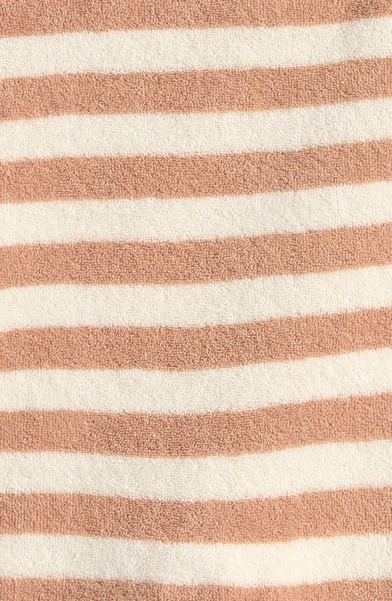 QUINCY MAE Stripe Terry T-Shirt & Shorts Set, Alternate, color, Latte