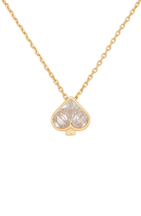 mini crystal center spade pendant
