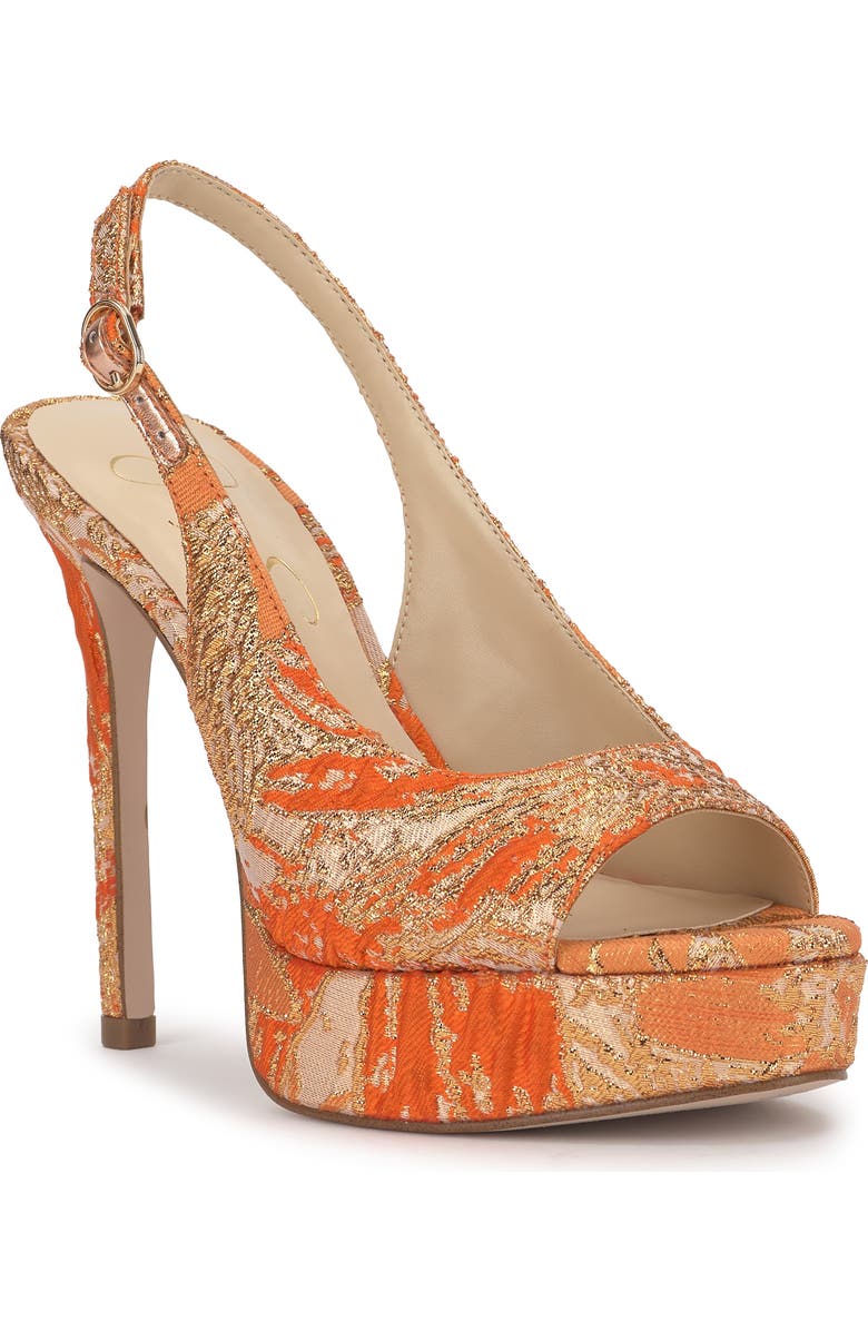Jessica Simpson Sibilla Slingback Platform Sandal, Main, color, Tangerine
