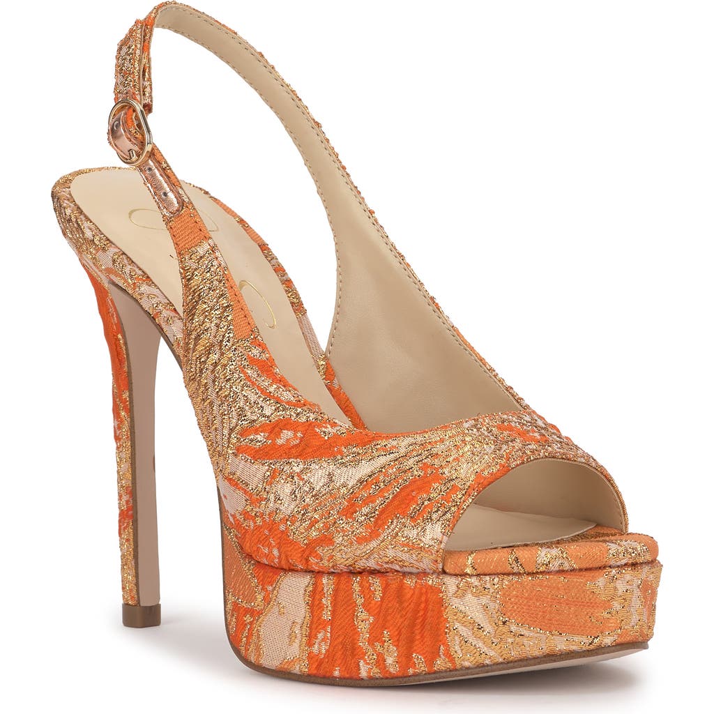 Jessica Simpson Sibilla Slingback Platform Sandal In Orange