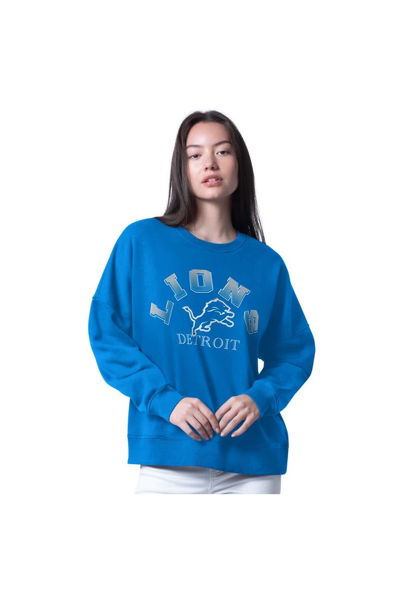 Women's G-III 4Her by Carl Banks Blue Detroit Lions Oversized Feud Sweatshirt, Main, color, Blue