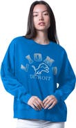 G-III 4HER BY CARL BANKS Women's G-III 4Her by Carl Banks Blue Detroit Lions Oversized Feud Sweatshirt