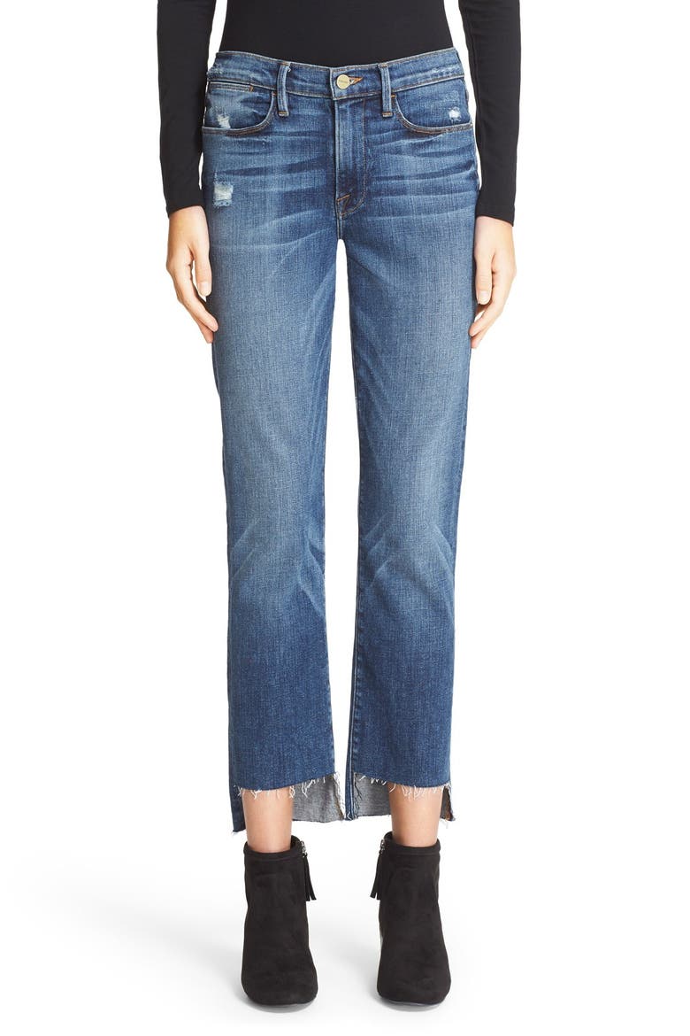 'Le High Straight' High Rise Staggered Hem Jeans (Nordstrom Exclusive), Main, color, CARROLL