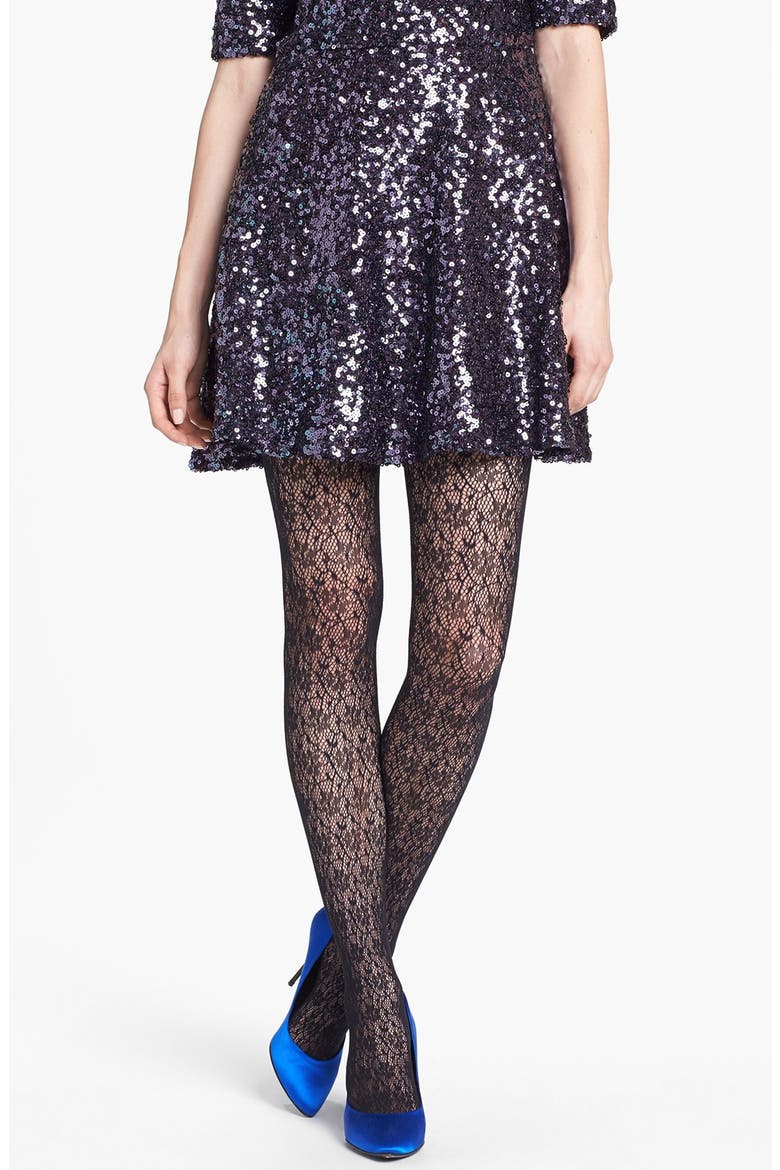 Lace Tights, Main, color, BLACK