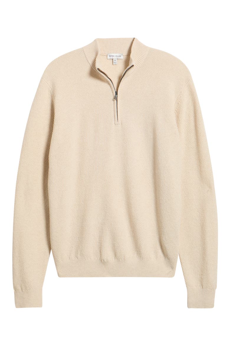 Crescent Texture Quarter Zip Sweater, Alternate, color, SANDSTONE