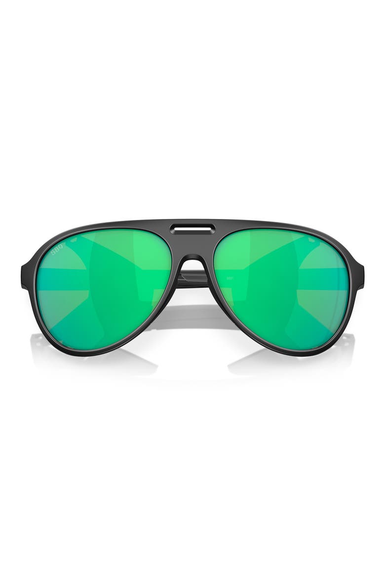 Grand Catalina 59mm Polarized Mirrored Aviator Sunglasses, Alternate, color, BLACK / GREEN MIRROR 580G