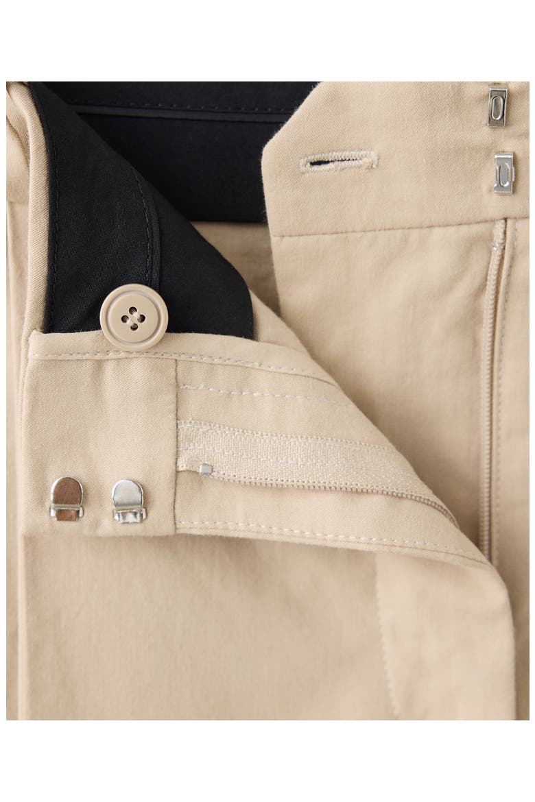 Pleated High Waist Straight Leg Cotton Pants, Alternate, color, BEIGE
