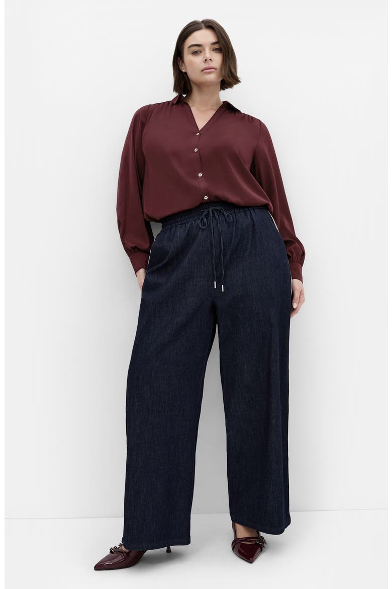 Jennifer Johnny Collar Button-Up Shirt, Alternate, color, RED