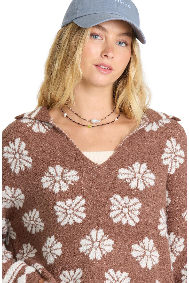 Early Days Oversize Intarsia Floral Sweater, Alternate, color, ESPRESSO