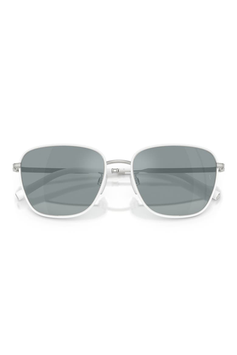 57mm Roger Federer R-18 Polarized Square Sunglasses, Alternate, color, WHITE/ SILVER / GREY