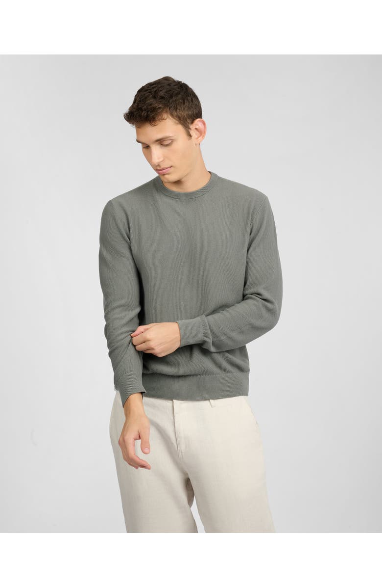 Onia Pique Crewneck Sweater, Main, color, Agave