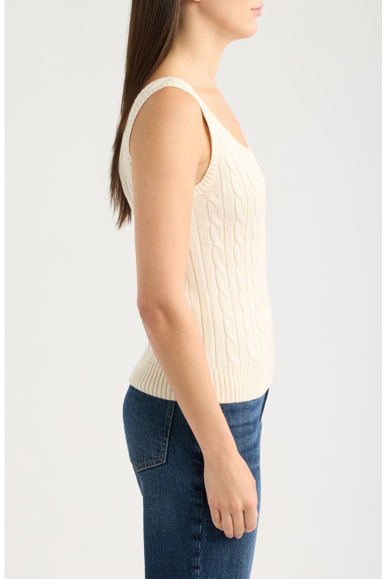 Cable Knit Sweater Tank, Alternate, color, WINTER CREAM