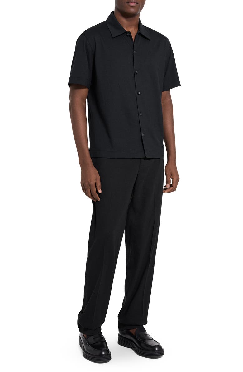 Theory Relaxed Short Sleeve Button-Up Shirt, Alternate, color, Black - 001