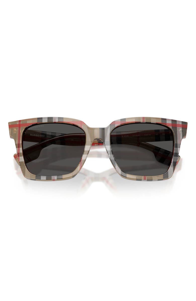 Burberry 53mm Square Sunglasses, Alternate, color, Vintage Check/ Dark Grey