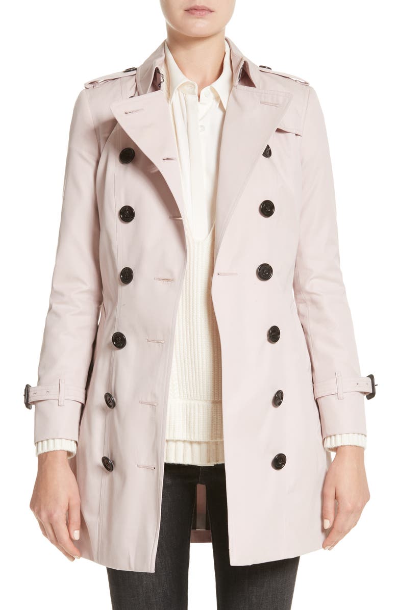 Burberry Sandringham Mid Slim Trench Coat, Main, color, 