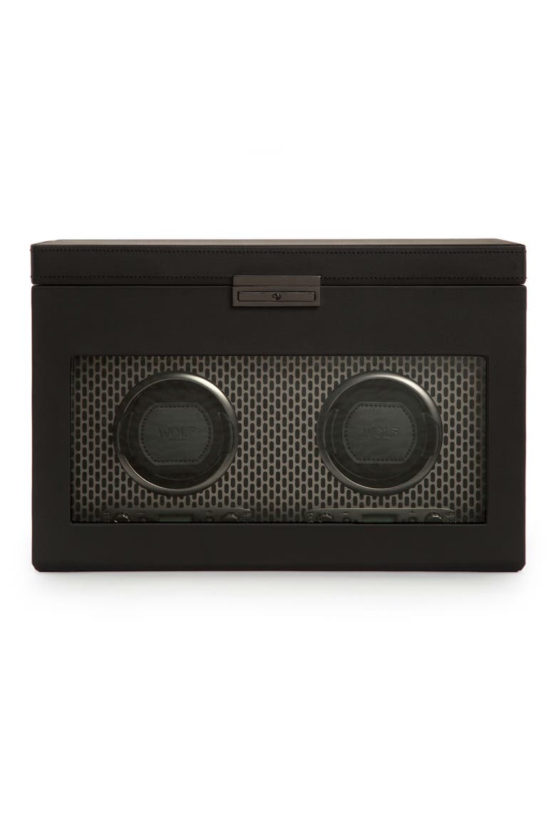 Axis Double Watch Winder with Storage, Main, color, POWDER COAT