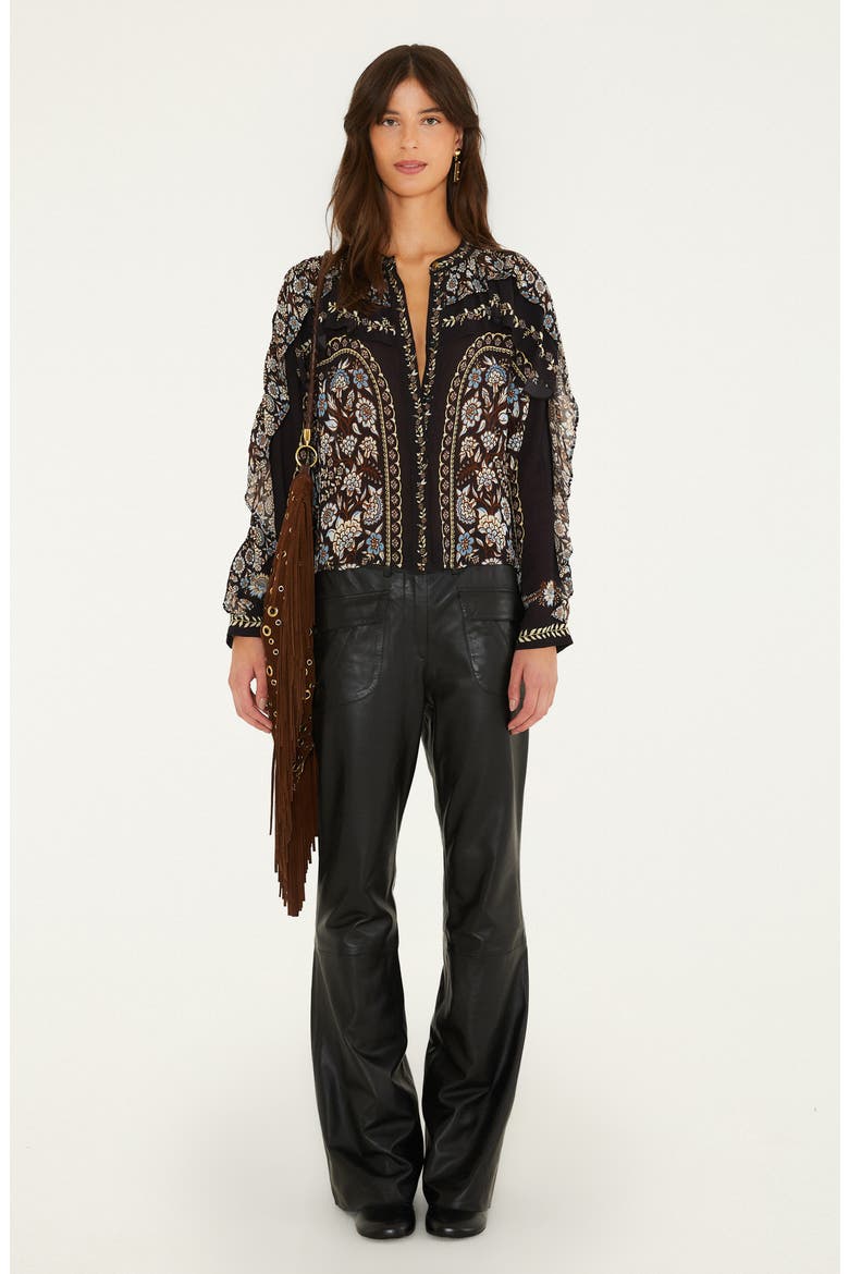 Daniela Long Sleeve Shirt, Alternate, color, DANIELA BLACK