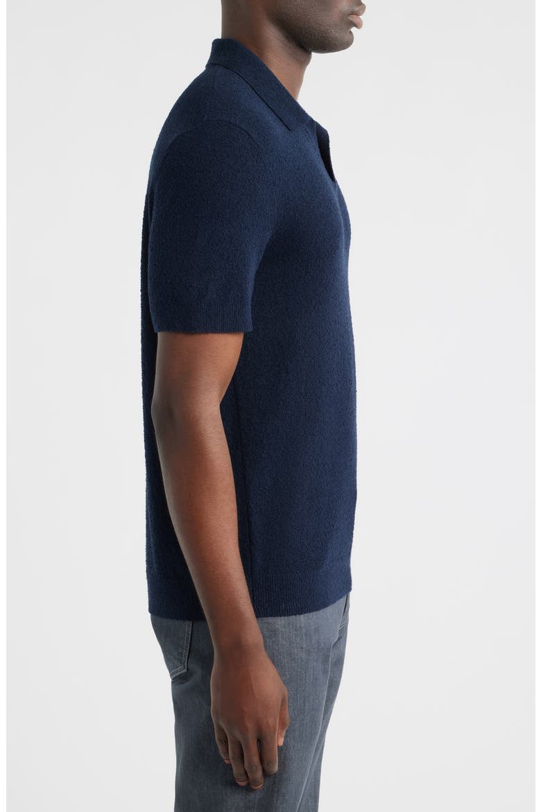 Johnny Collar Short Sleeve Bouclé Sweater Polo, Alternate, color, NAVY SAPPHIRE