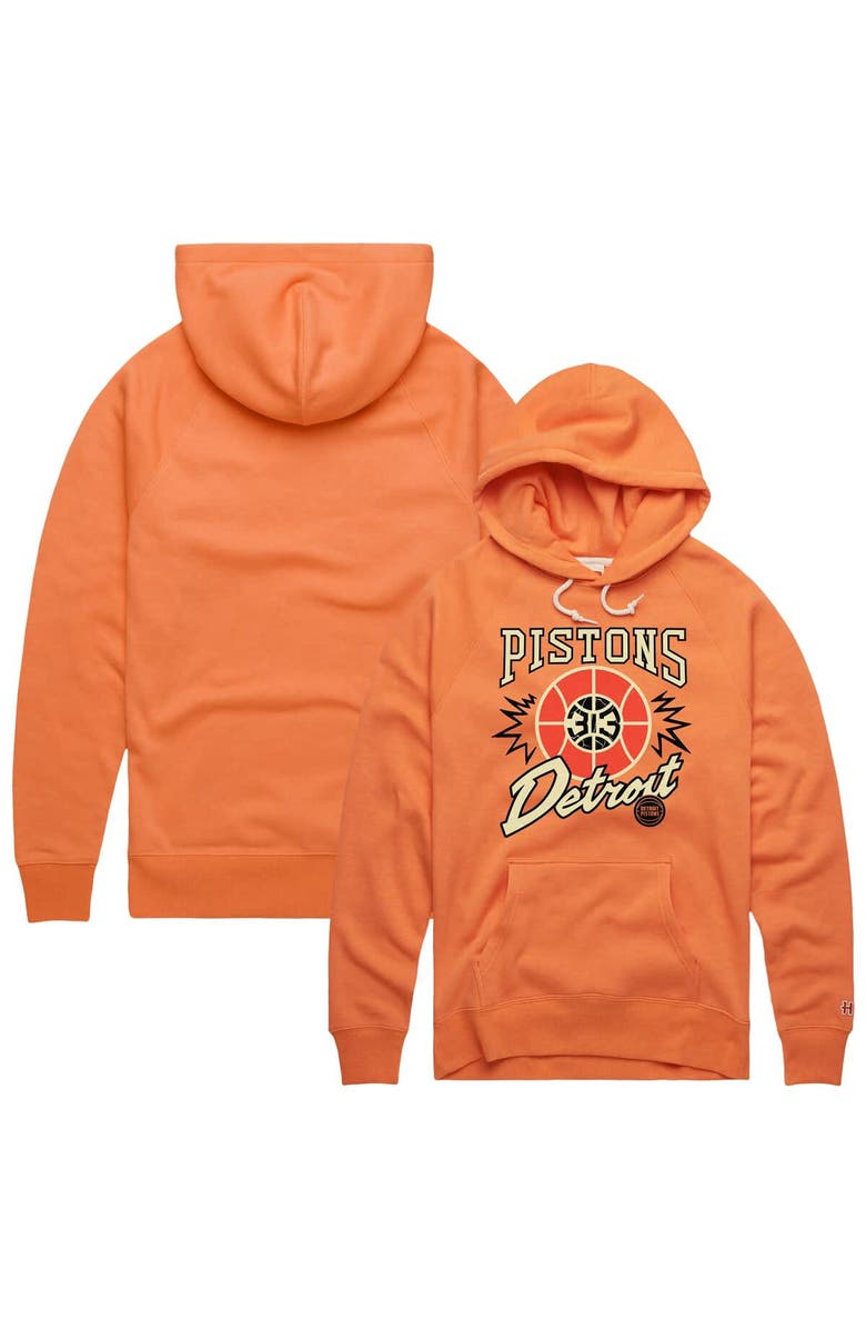 Homage Unisex Homage Orange Detroit Pistons Hometown Edition Tri-Blend Raglan Pullover Hoodie, Main, color, 